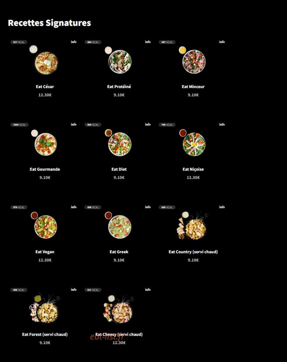 Eat Salad — carte page 12
