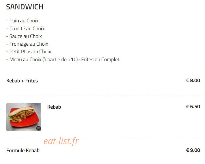 Elmas kebab — carte page 1
