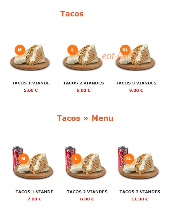 French Tacos — carte page 1
