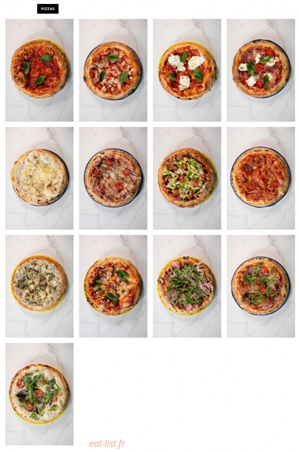 Italian Trattoria — carte page 1