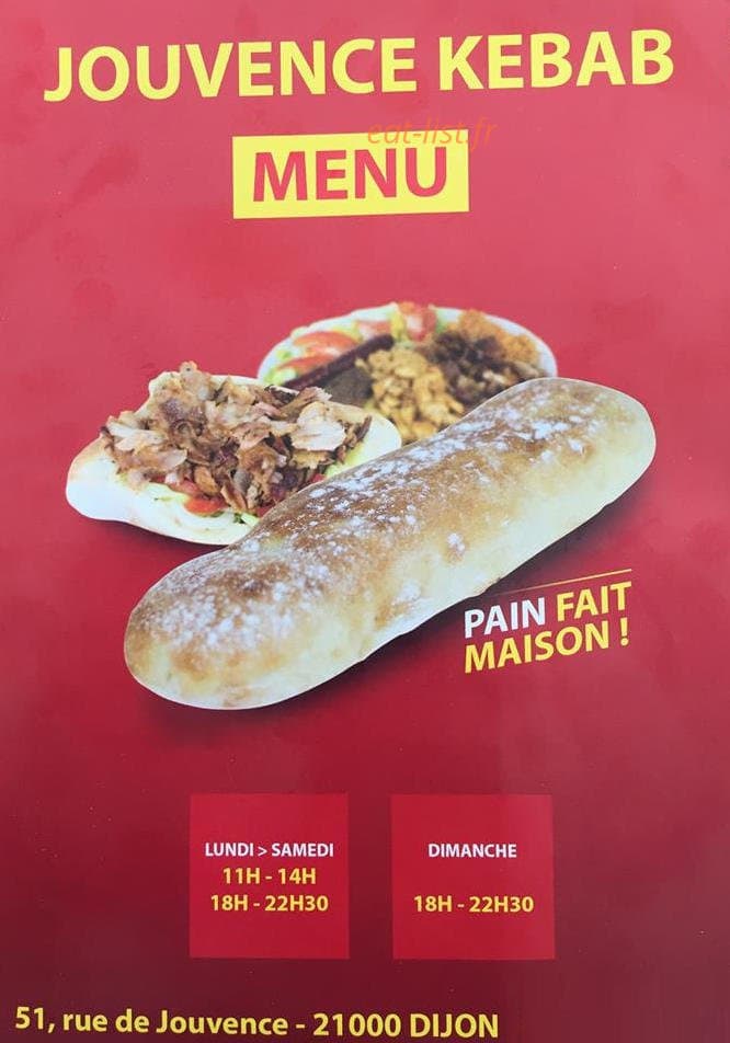 Jouvence Kebab — carte page 1