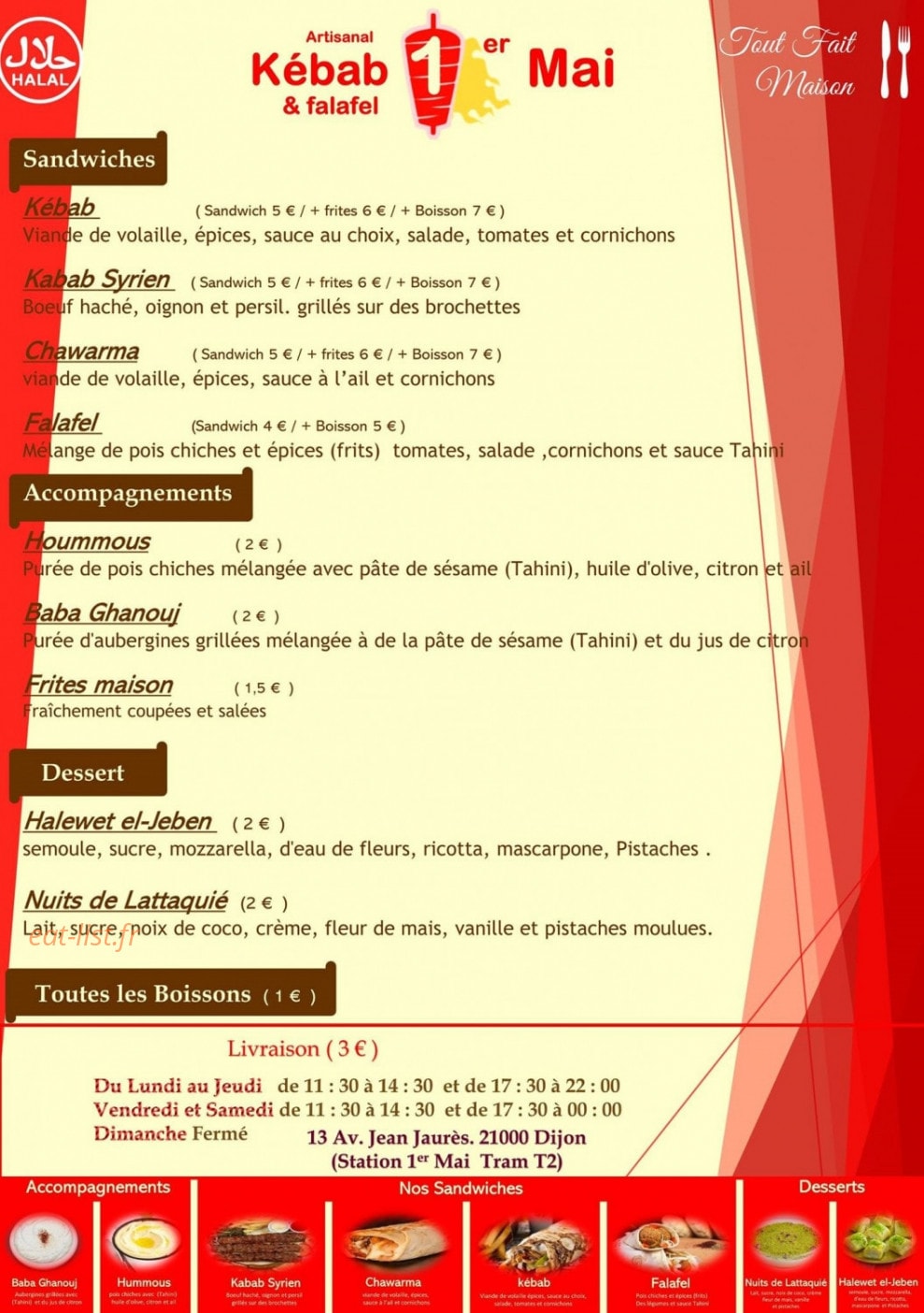 Kébab 1er Mai — carte page 1
