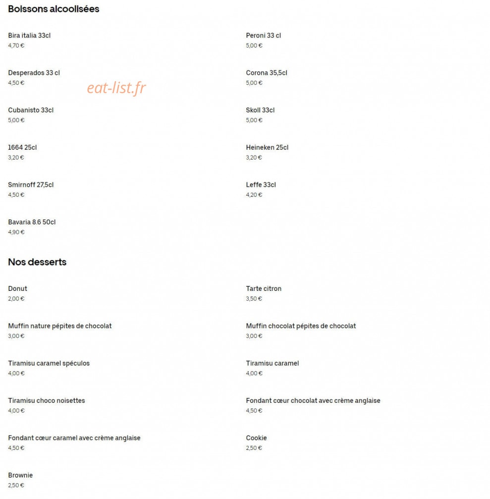 Kebab des Facultés — carte page 5