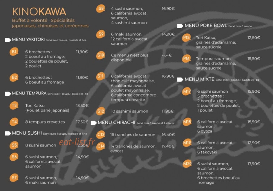 Kinokawa Dijon — carte page 1