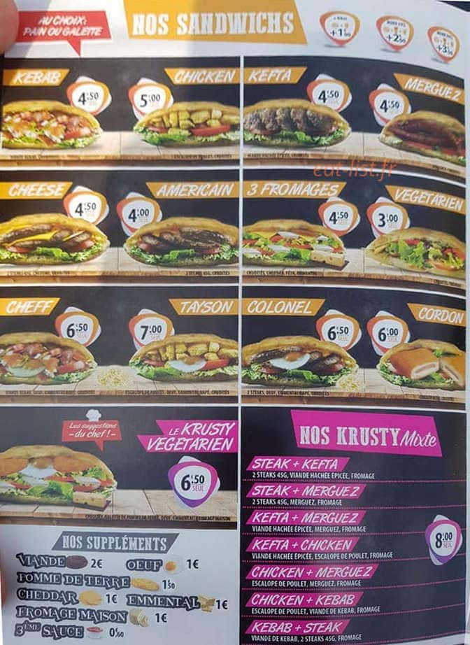Krusty Kebab — carte page 3
