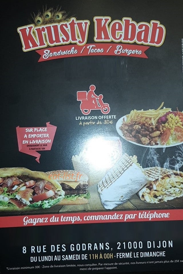 Krusty Kebab — carte page 1