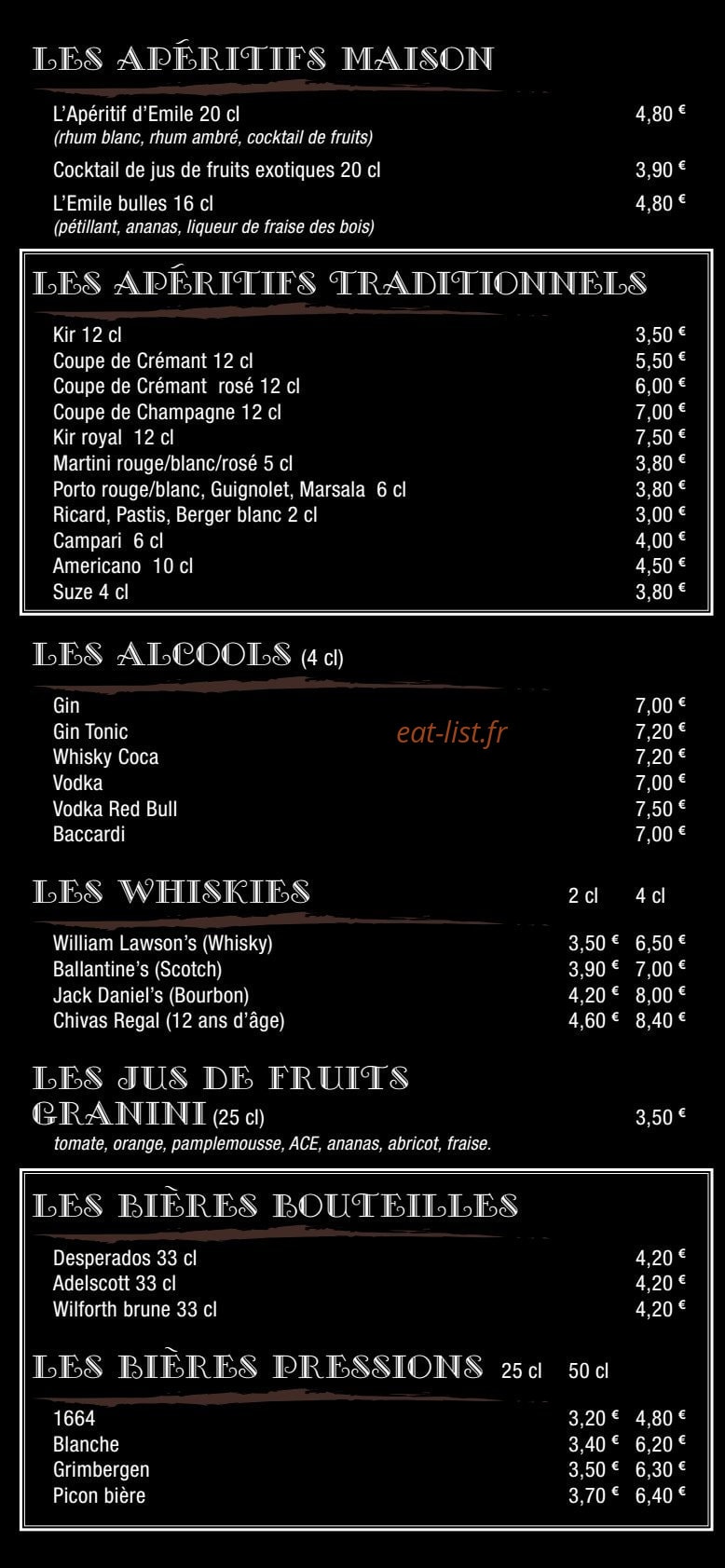 L'Emile Brochettes — carte page 5