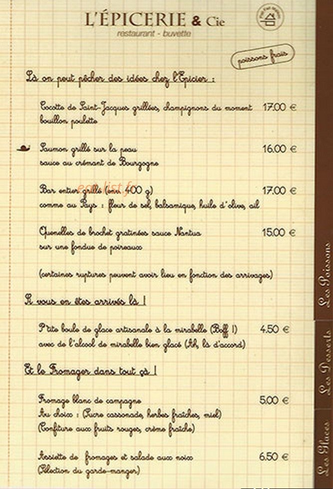 L’Épicerie & Cie — carte page 4