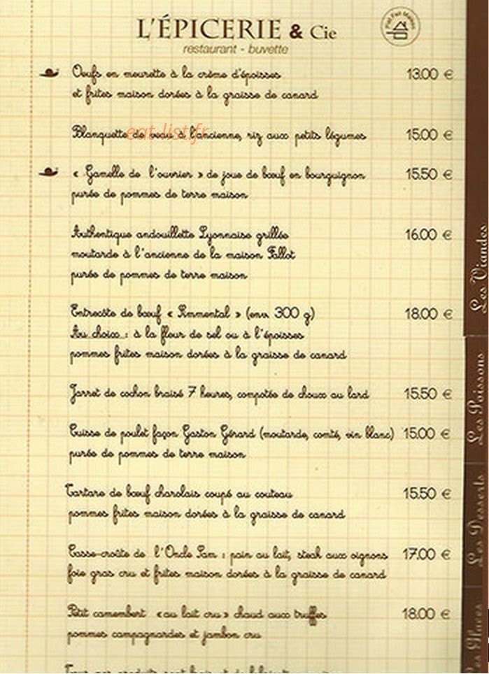 L’Épicerie & Cie — carte page 3