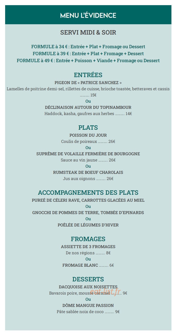 L'évidence — carte page 1