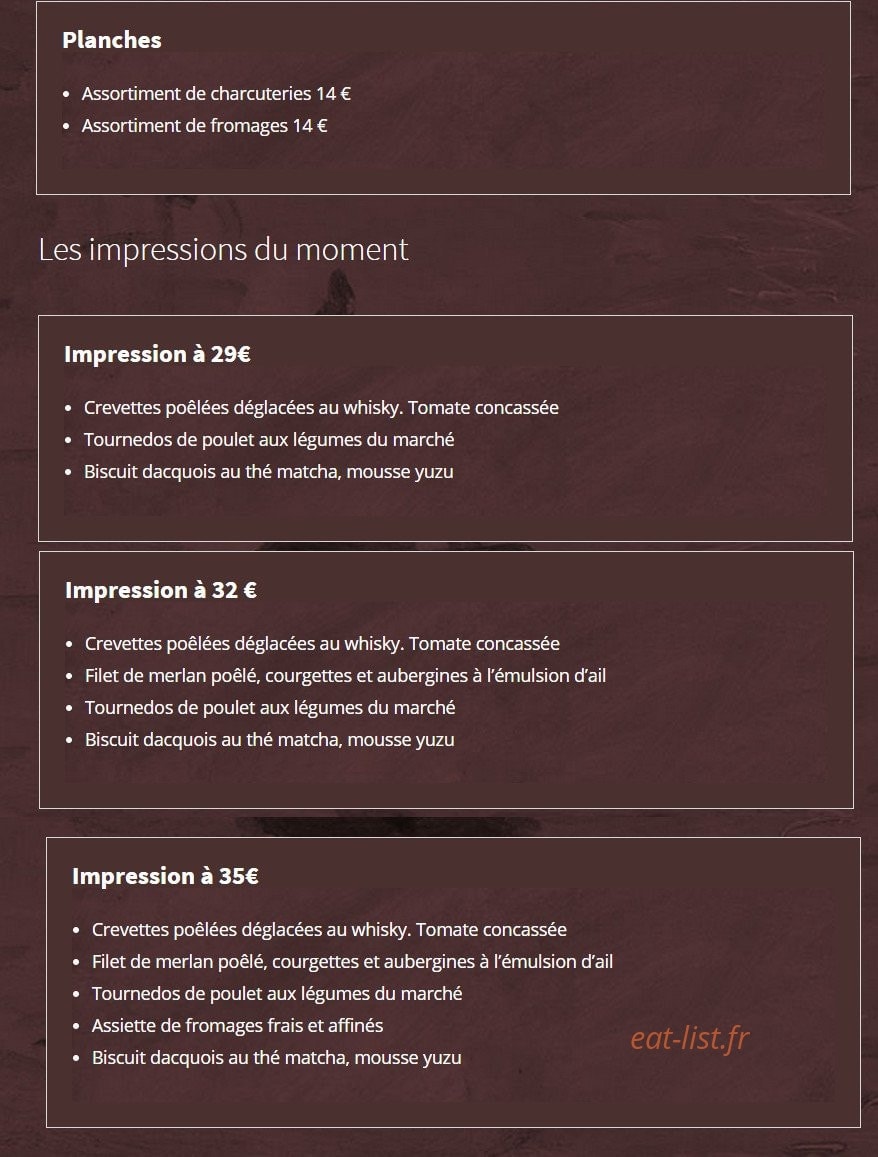 L'Impressionniste — carte page 2