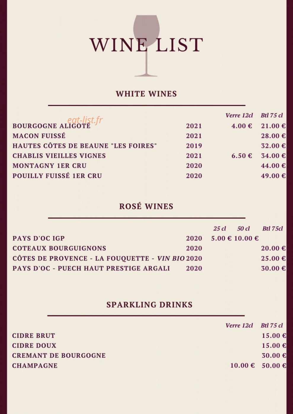 La Braserade — carte page 8