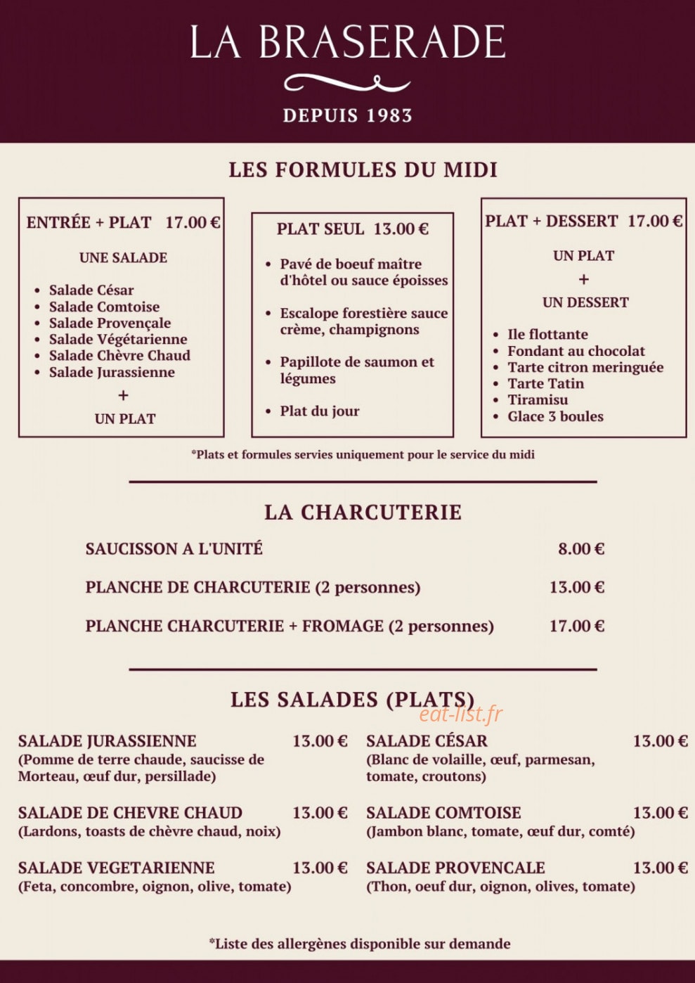 La Braserade — carte page 4
