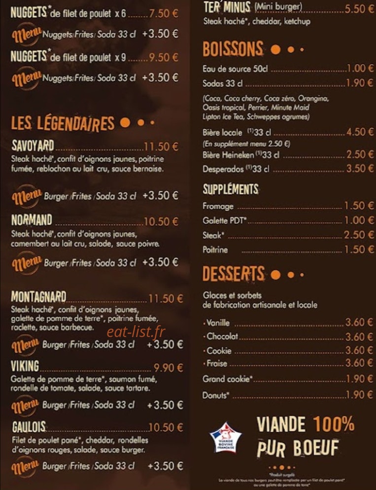 La Cabane à Burger — carte page 2