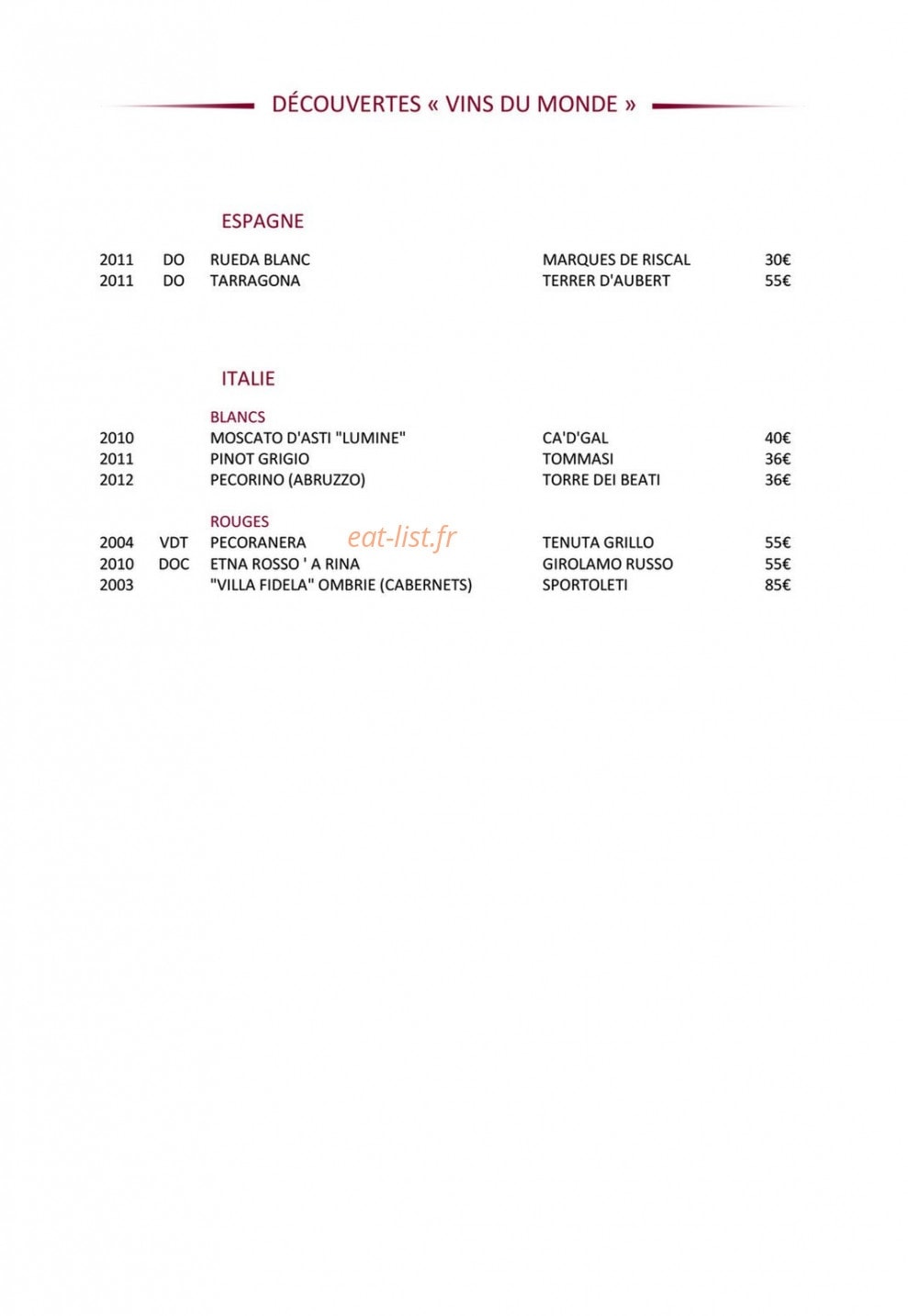 La Closerie — carte page 19