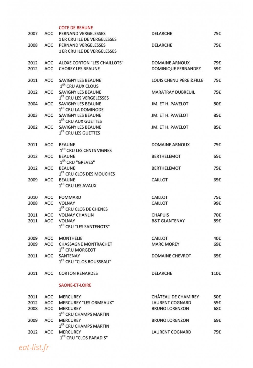 La Closerie — carte page 14
