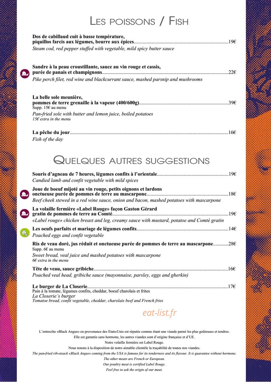 La Closerie — carte page 3
