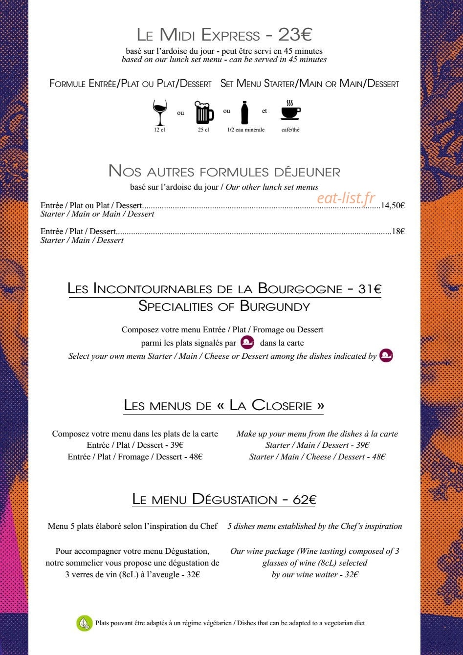 La Closerie — carte page 1