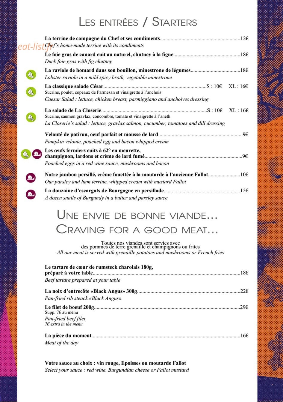 La Closerie — carte page 2