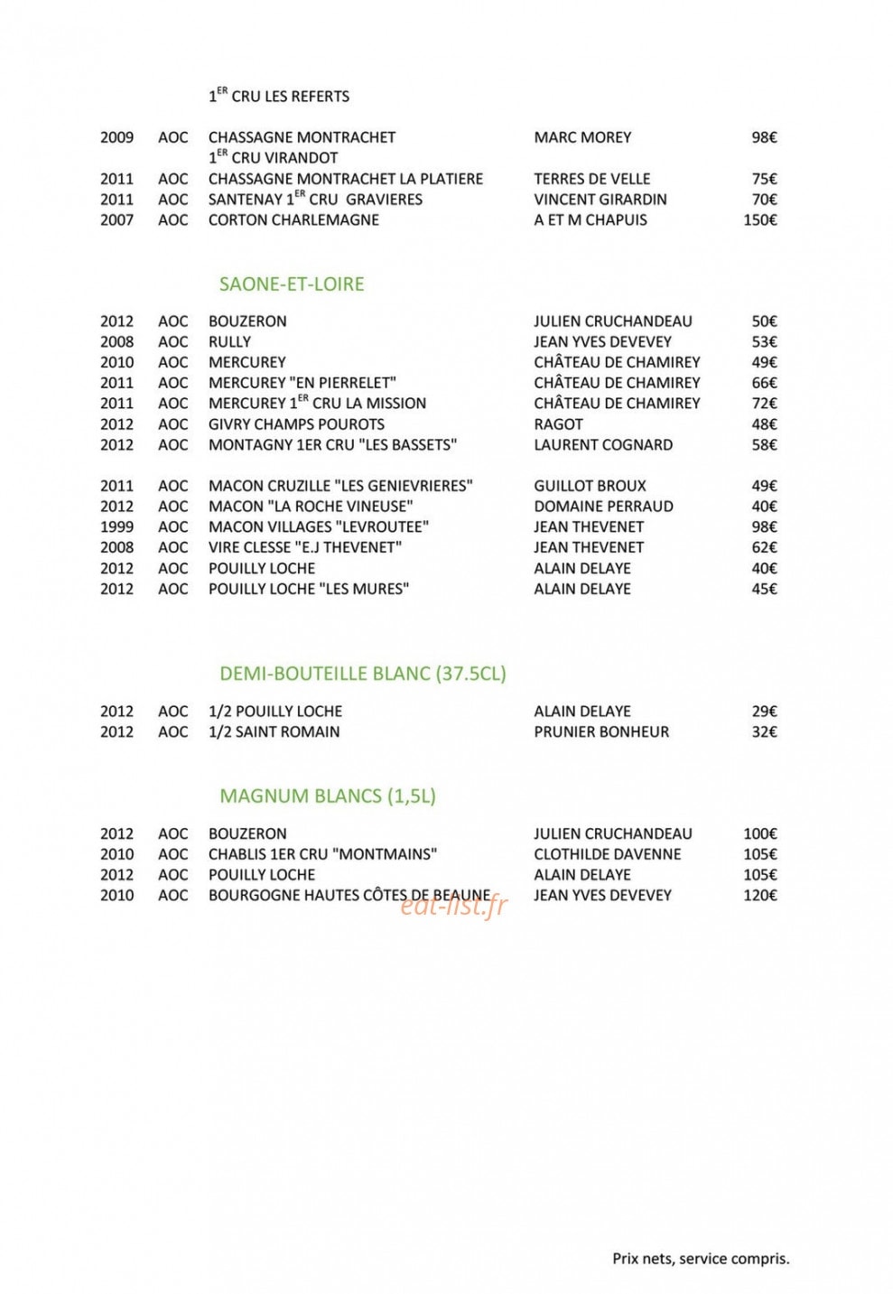 La Closerie — carte page 11