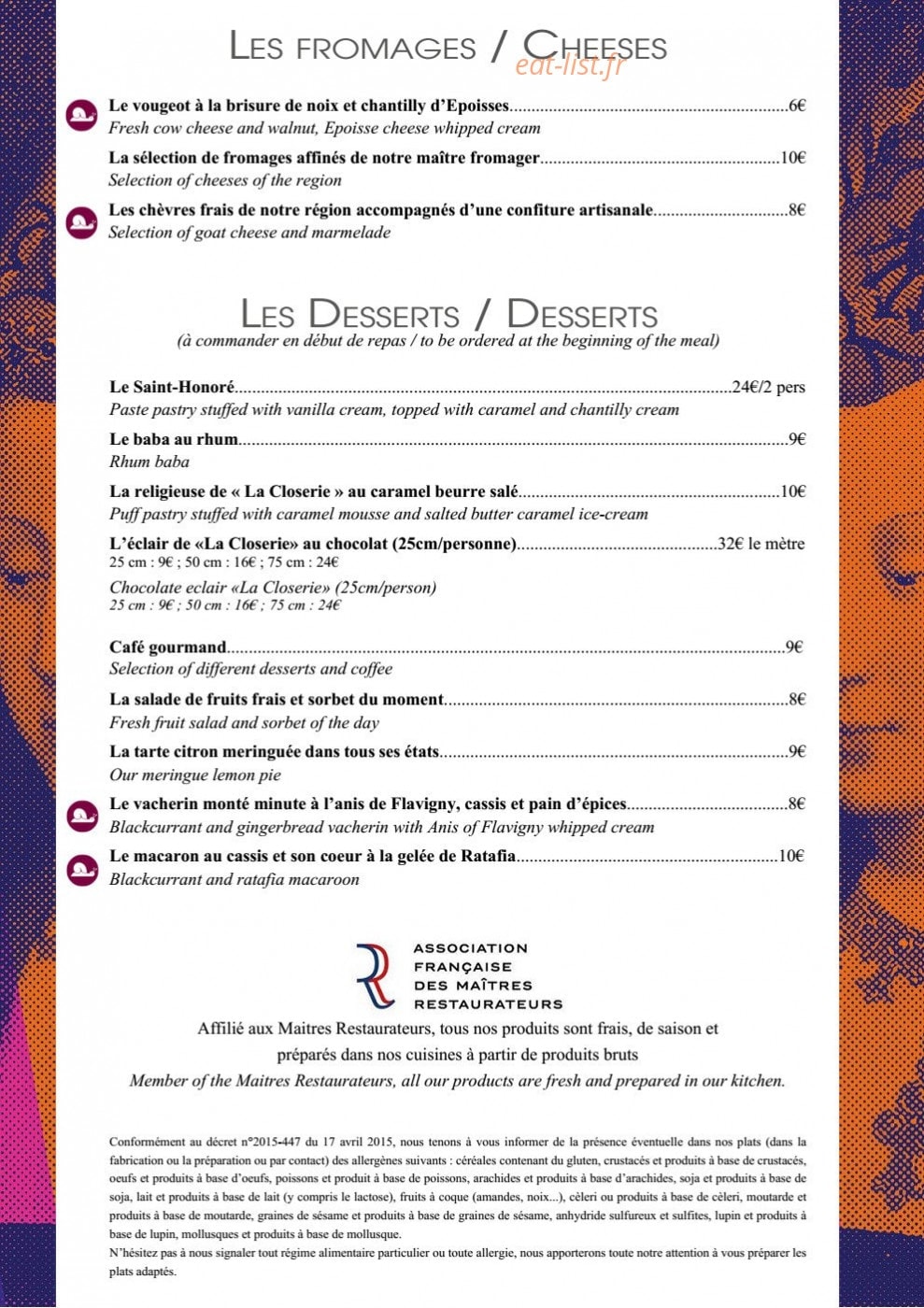 La Closerie — carte page 4