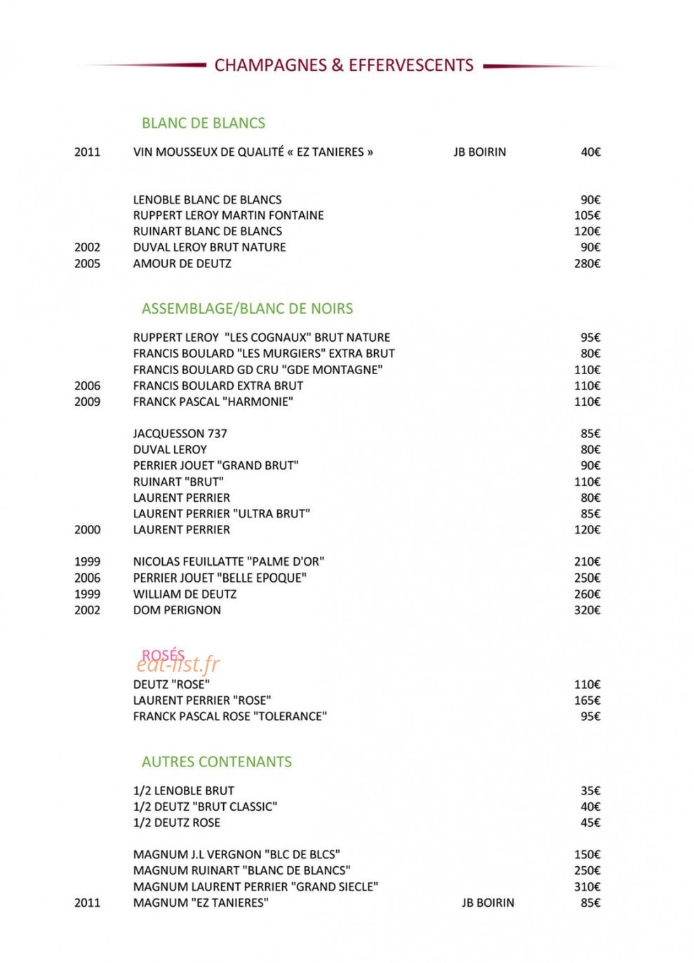 La Closerie — carte page 8