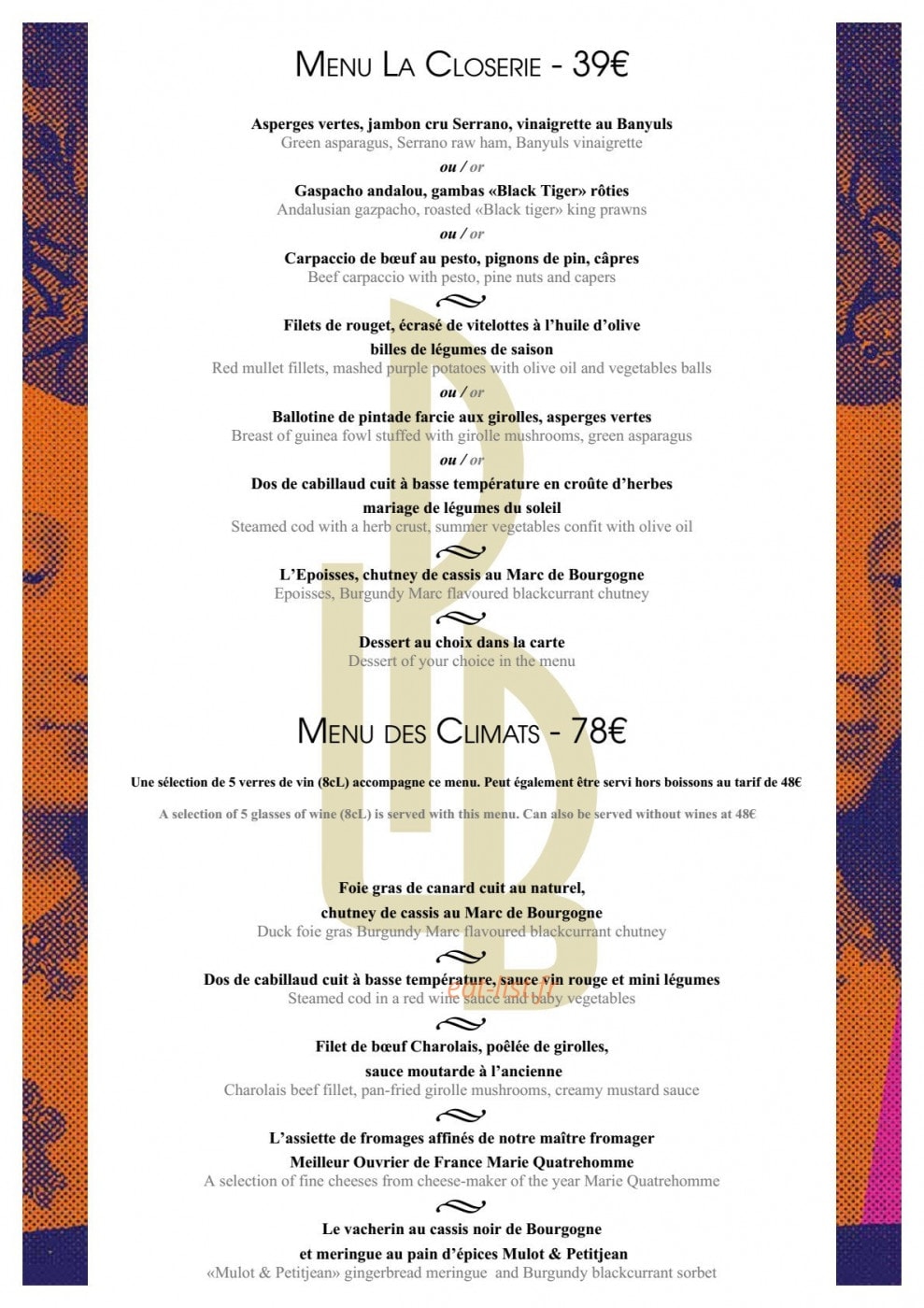 La Closerie — carte page 1