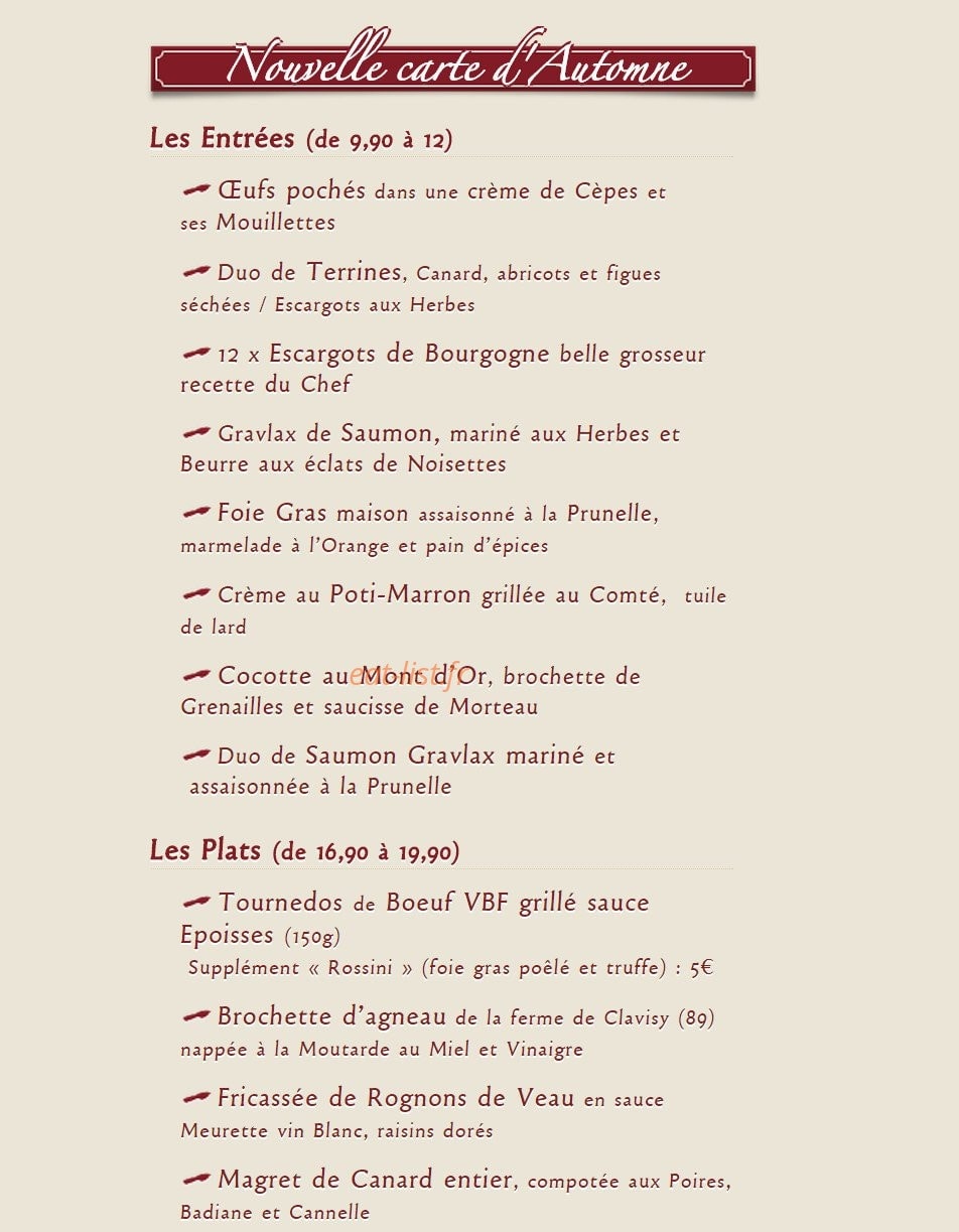 La Fine Heure — carte page 2