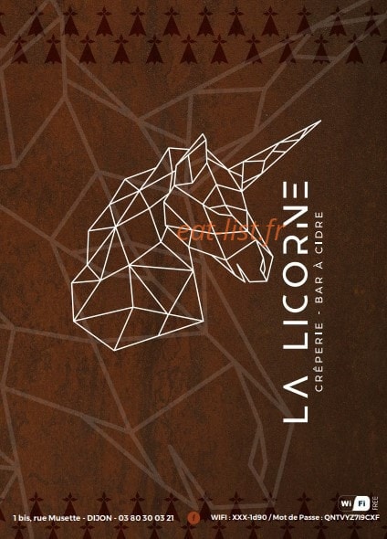 La Licorne — carte page 1