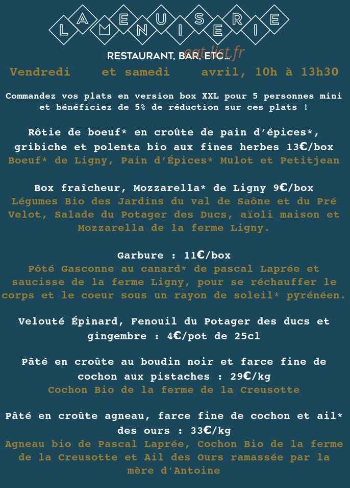 La Menuiserie — carte page 1