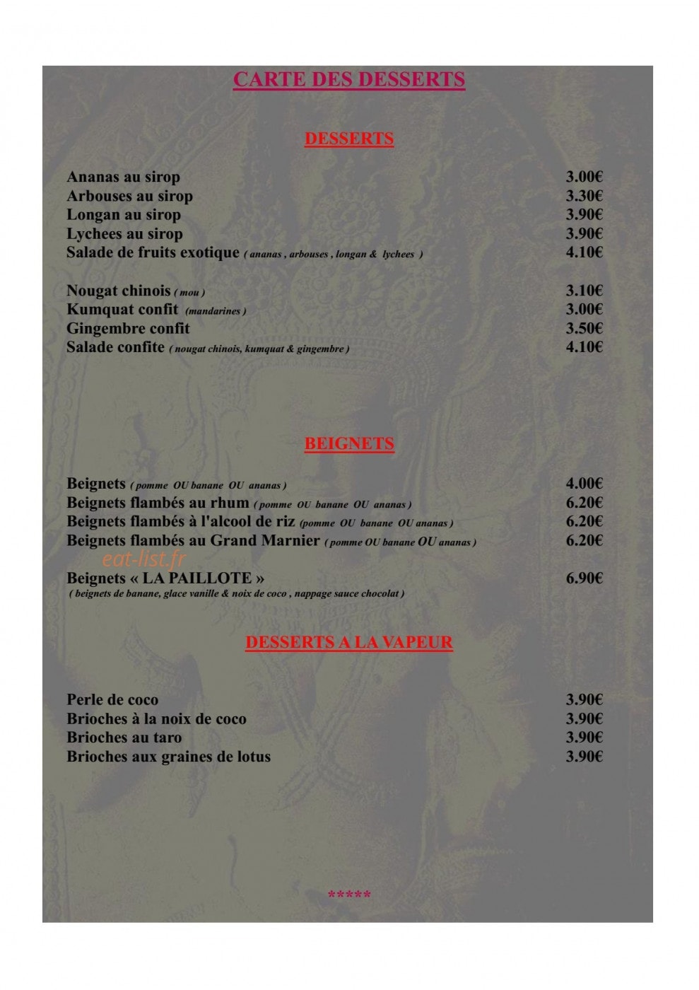 La Paillote — carte page 18