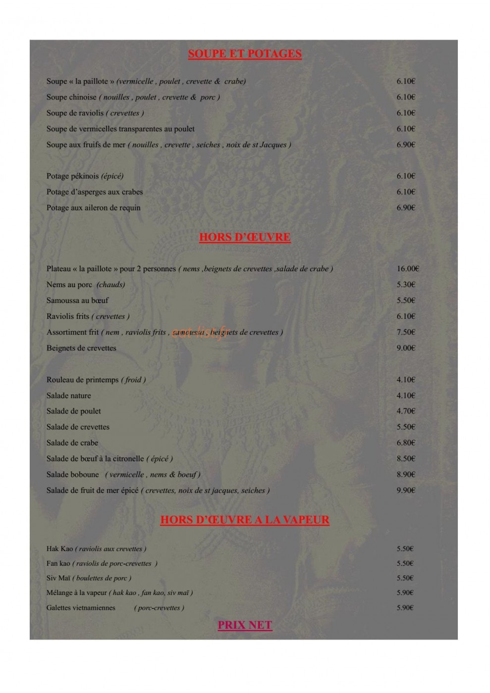 La Paillote — carte page 8