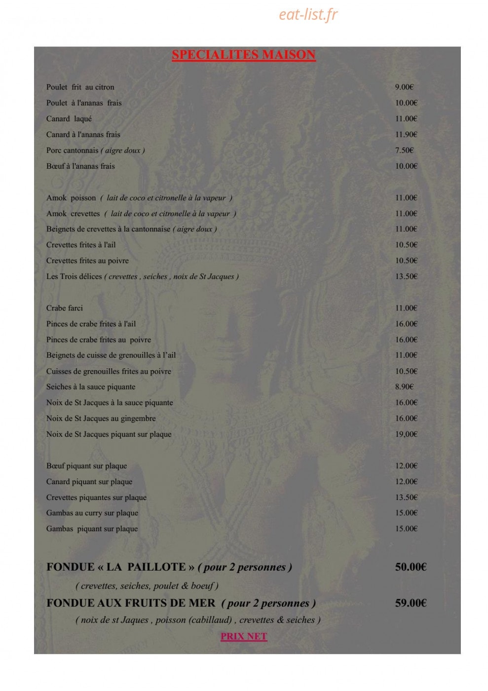 La Paillote — carte page 7