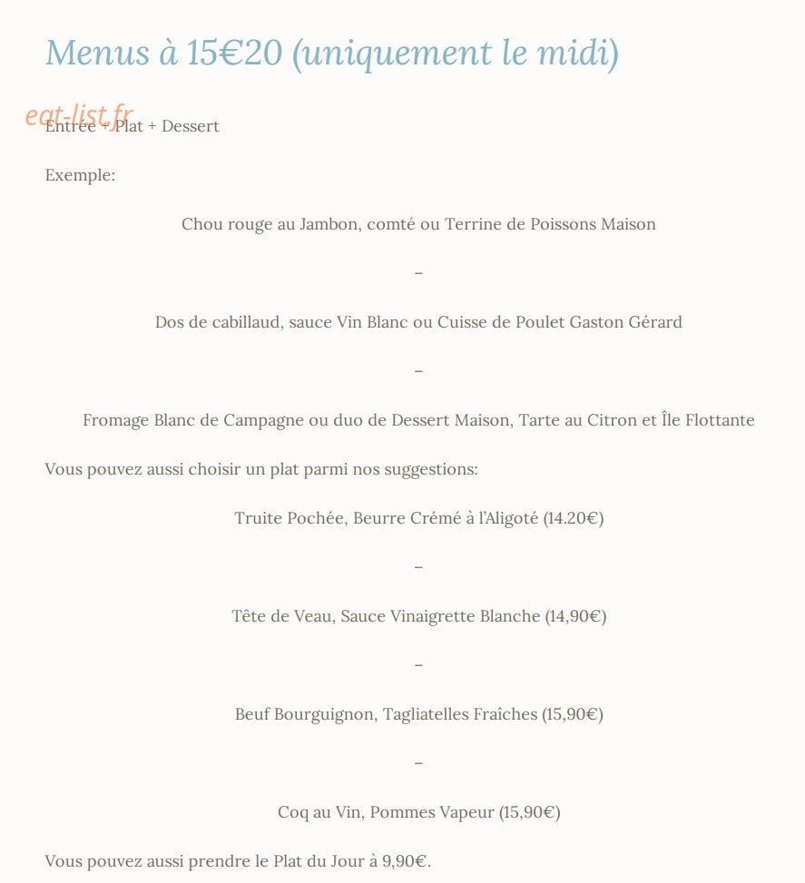 La Petite Flamande — carte page 1