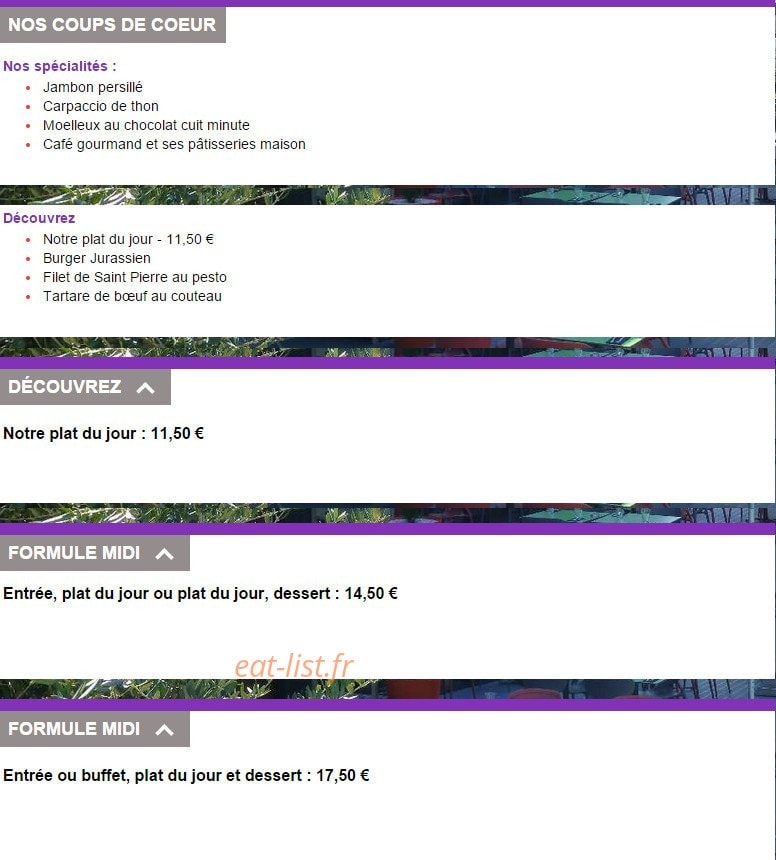 La Rôtisserie — carte page 1