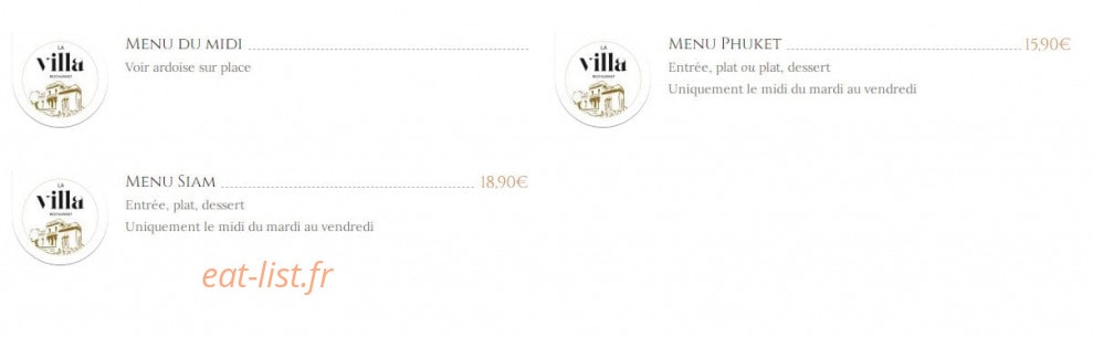 La Villa — carte page 4