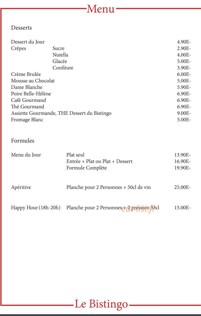 Le Bistingo — carte page 2