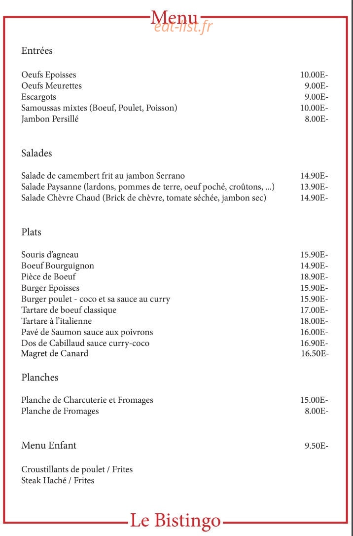 Le Bistingo — carte page 1