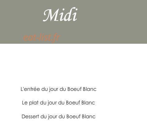 Le Boeuf Blanc — carte page 1