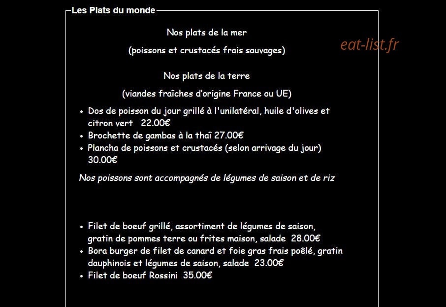 Le Bora — carte page 2