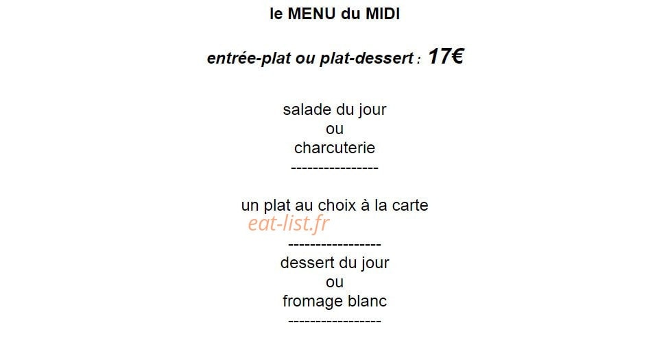 Le Bouchon du Palais — carte page 1
