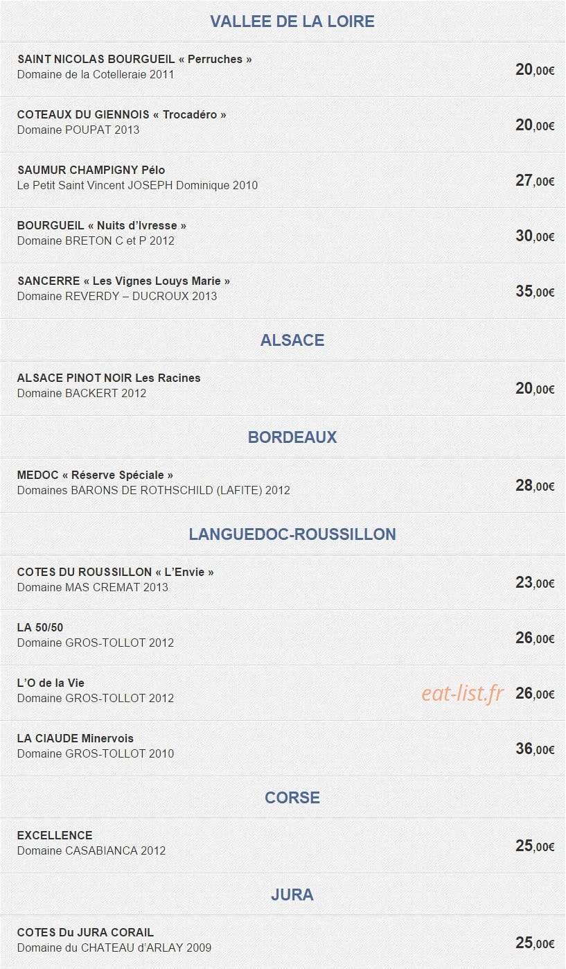 Le Caveau de la Chouette — carte page 5