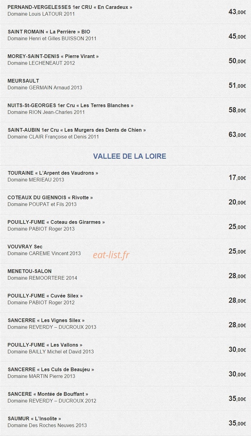 Le Caveau de la Chouette — carte page 8