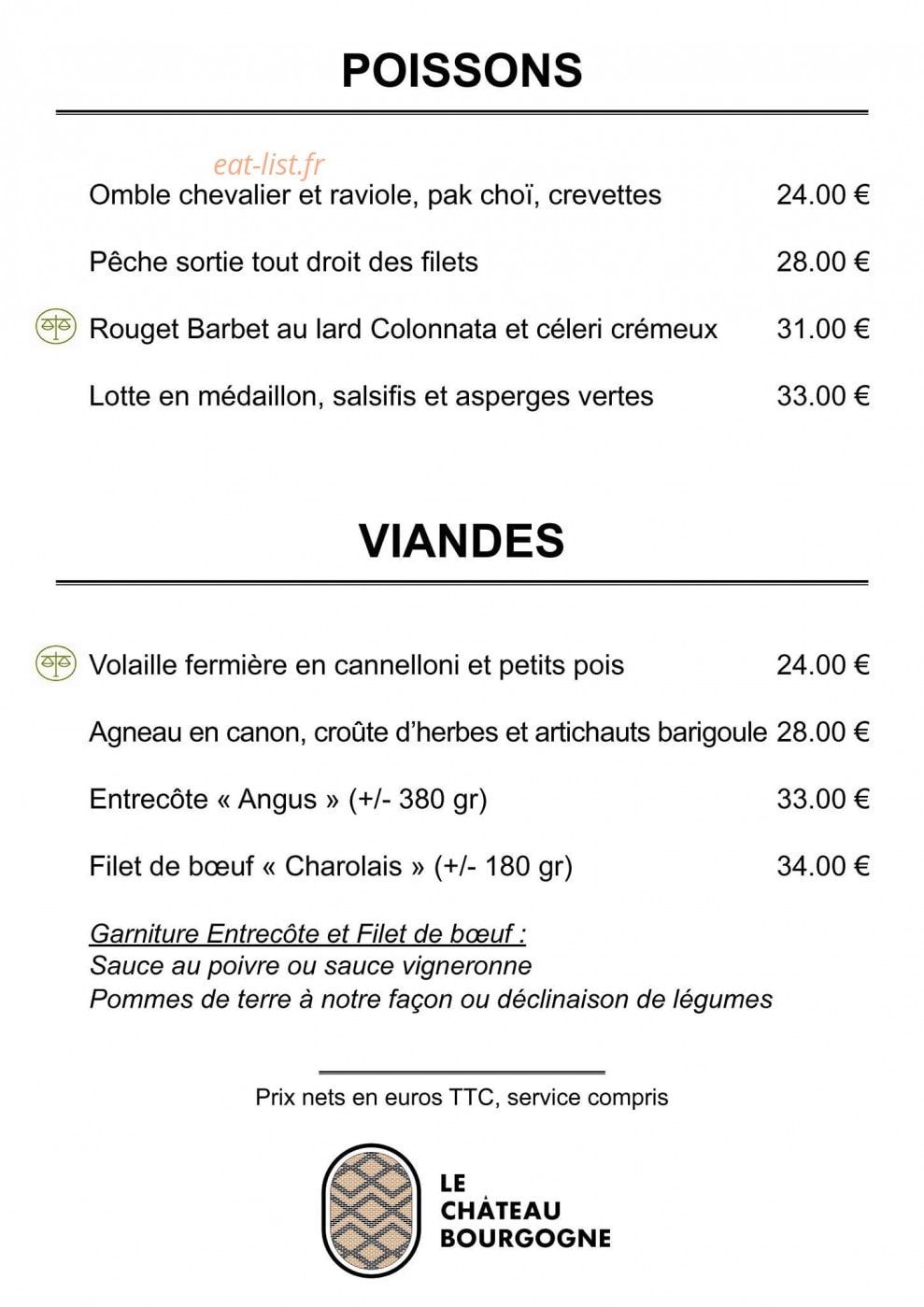 Le Chateau Bourgogne — carte page 3