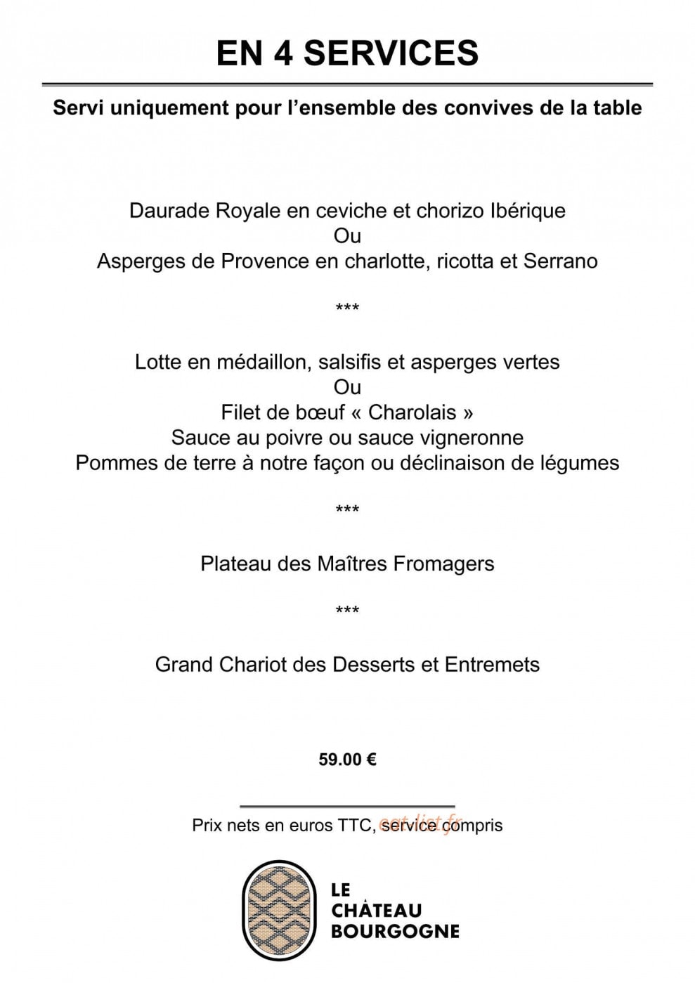Le Chateau Bourgogne — carte page 5