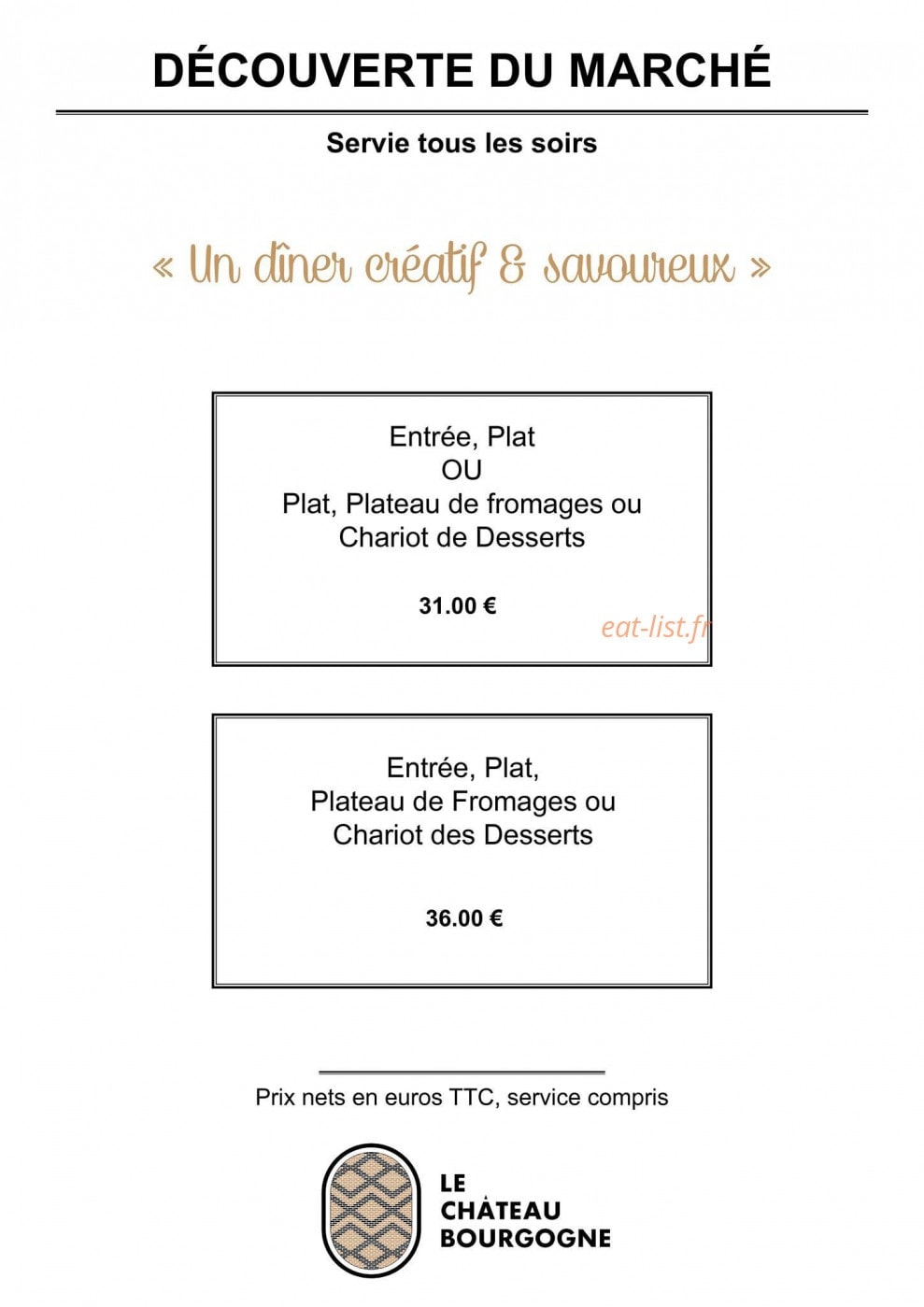Le Chateau Bourgogne — carte page 6