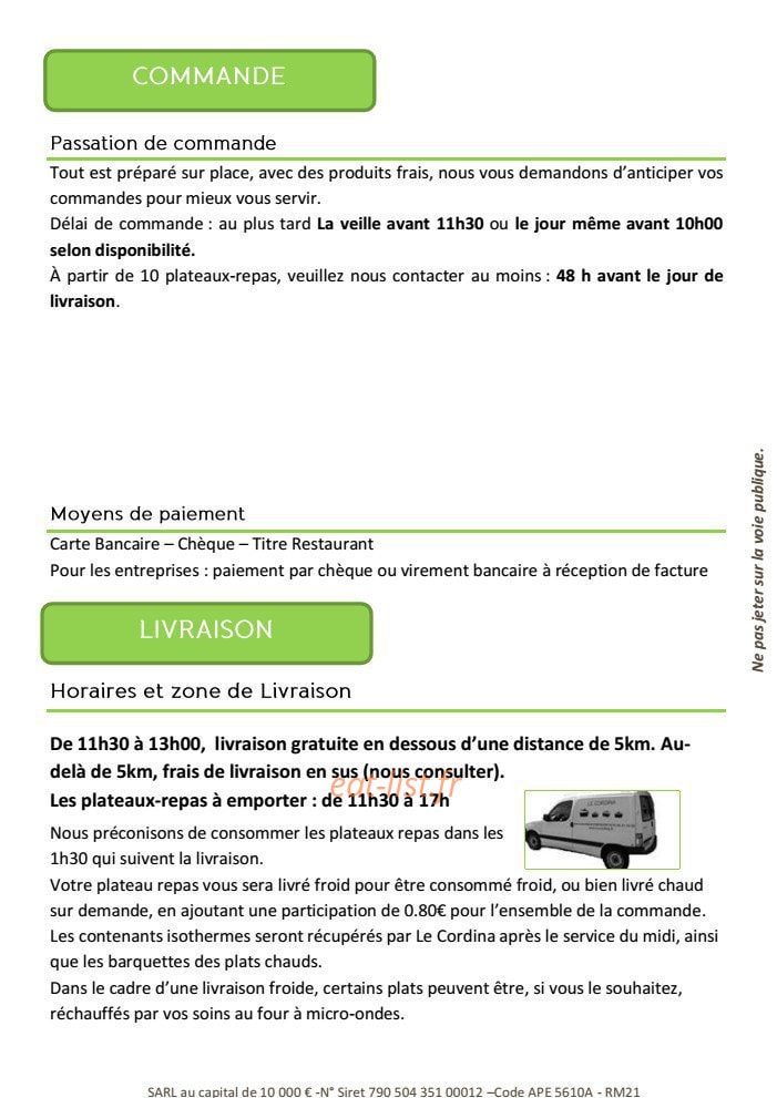 Le cordina — carte page 7