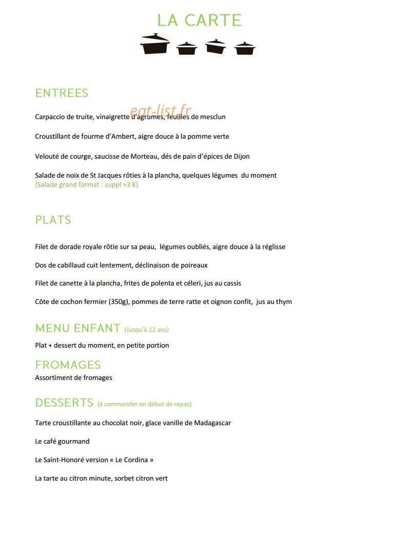 Le cordina — carte page 1