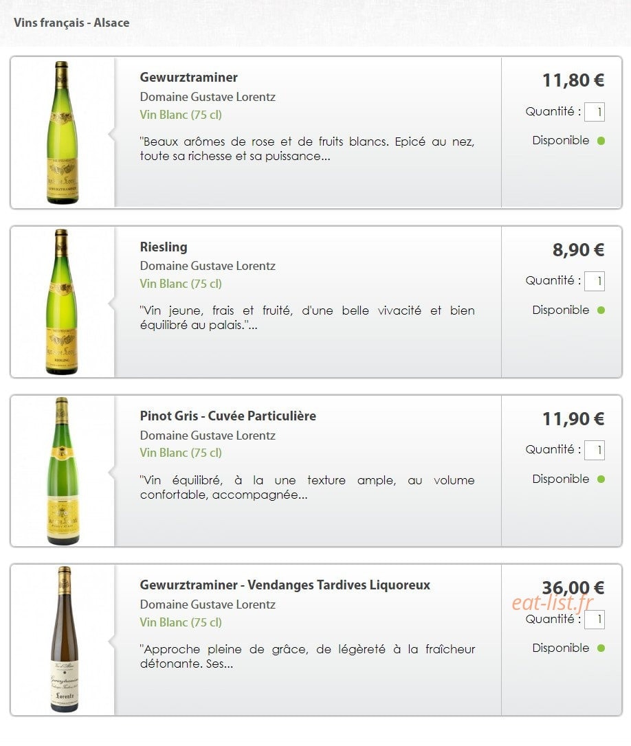 Le Goût du Vin — carte page 2