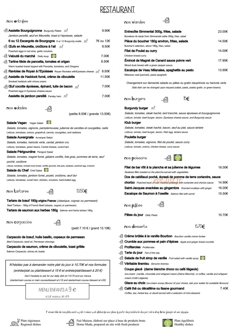 Le Klub — carte page 1